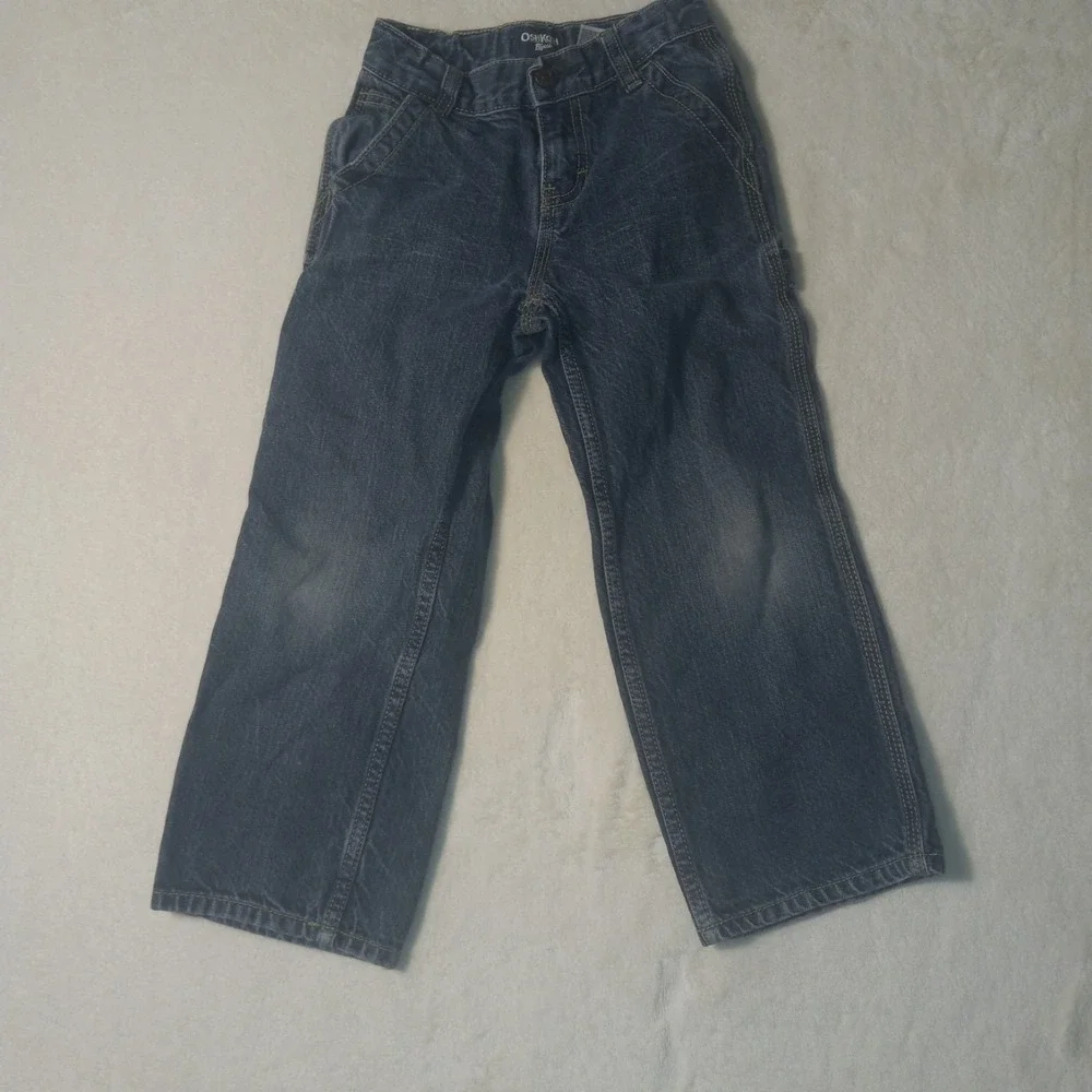 OshKosh B'gosh Carpenter Jeans Kids 5R  Dark Blue E-Z Adjust Waist Utility